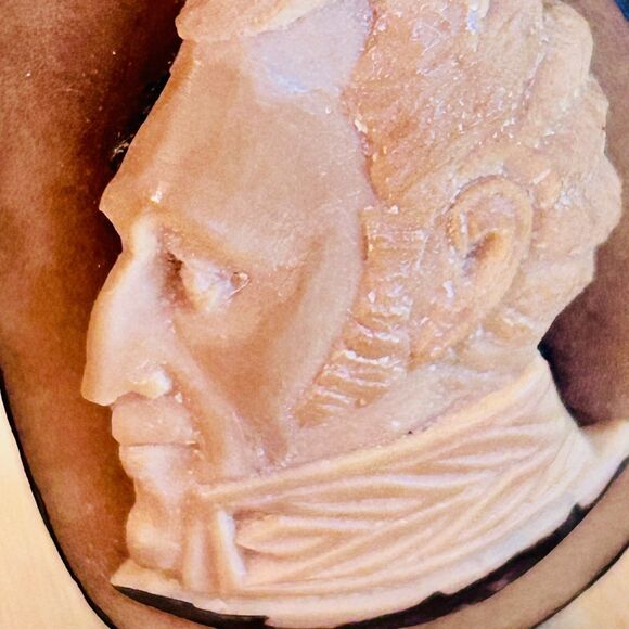 Vintage Native South American Carved Tagua Nut Head Man Silhouette Profile - Picture 8 of 11